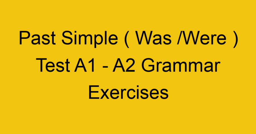 Past Simple ( Regular / Irregular Verbs ) Test A1 - A2 Grammar Exercises