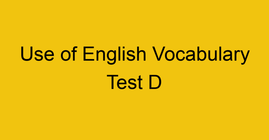 Use of English Vocabulary Test E